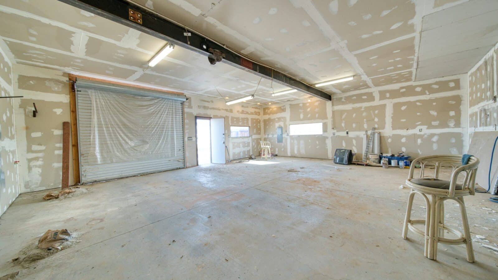 Room with freshly patched and painted walls