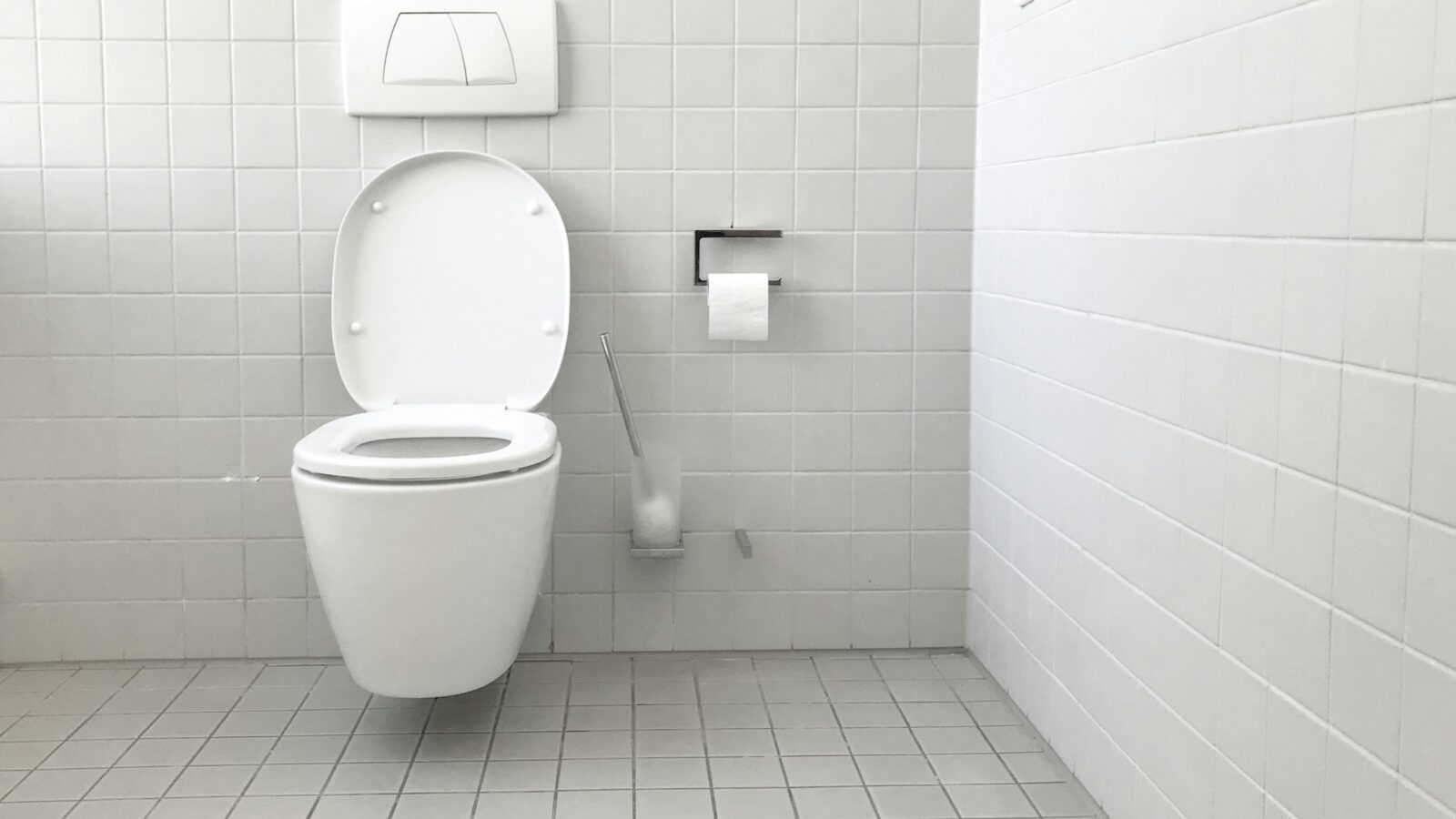 White toilet with tank